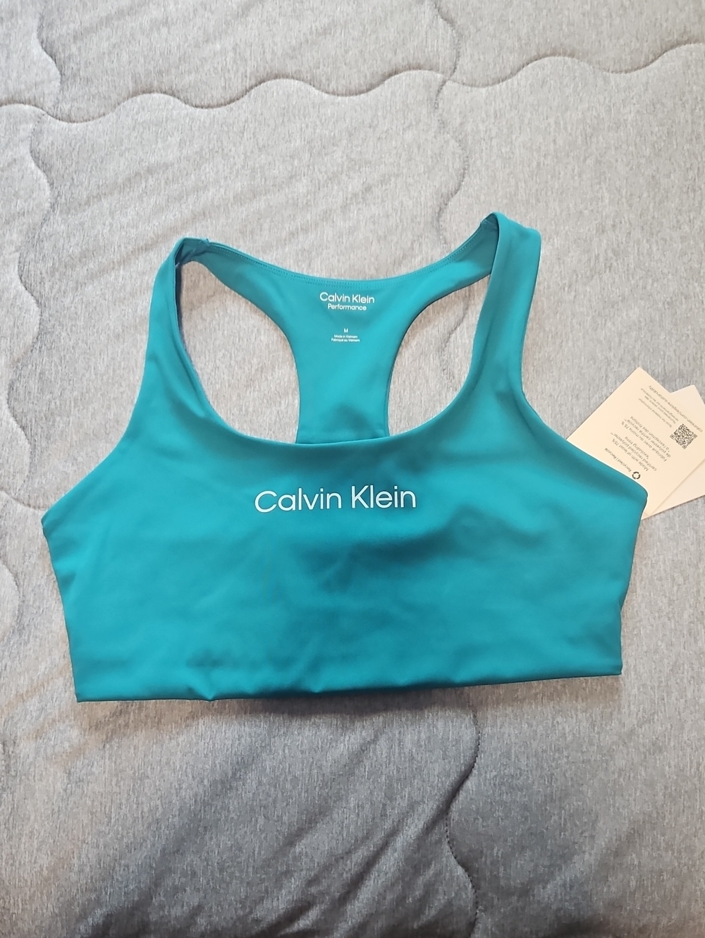Calvin Klein Teal Racerback Sports Bra
